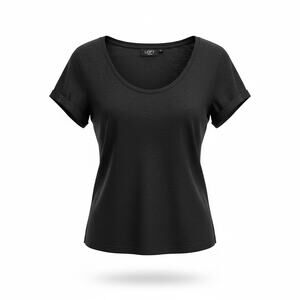 LOFT Outlet Women’s XS Extra Small Black Sheer Short Sleeve Scoop Neck Tee